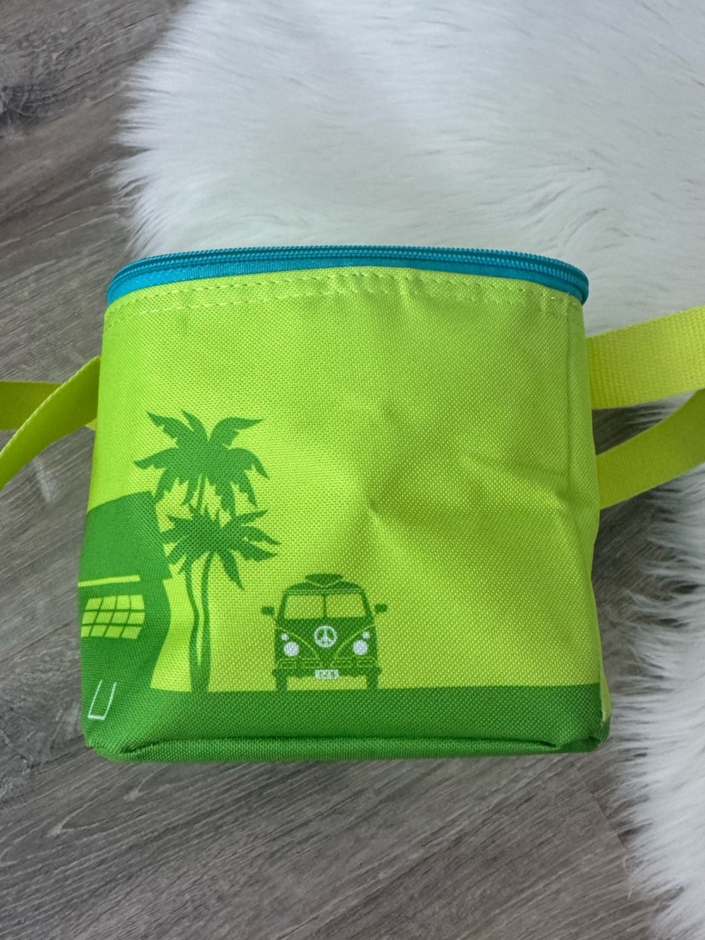 💙💚Trader Joe's Mini Insulated Bag - Lime Green with Blue Trim - Picture 7 of 12